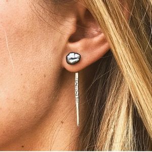 Keshi pearl earrings.